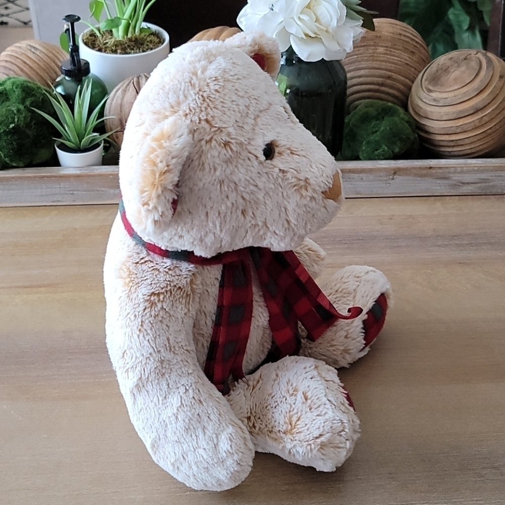 Wild Republic 18" Christmas Teddy Bear Plush Plaid Holiday Decor - Picture 3 of 10